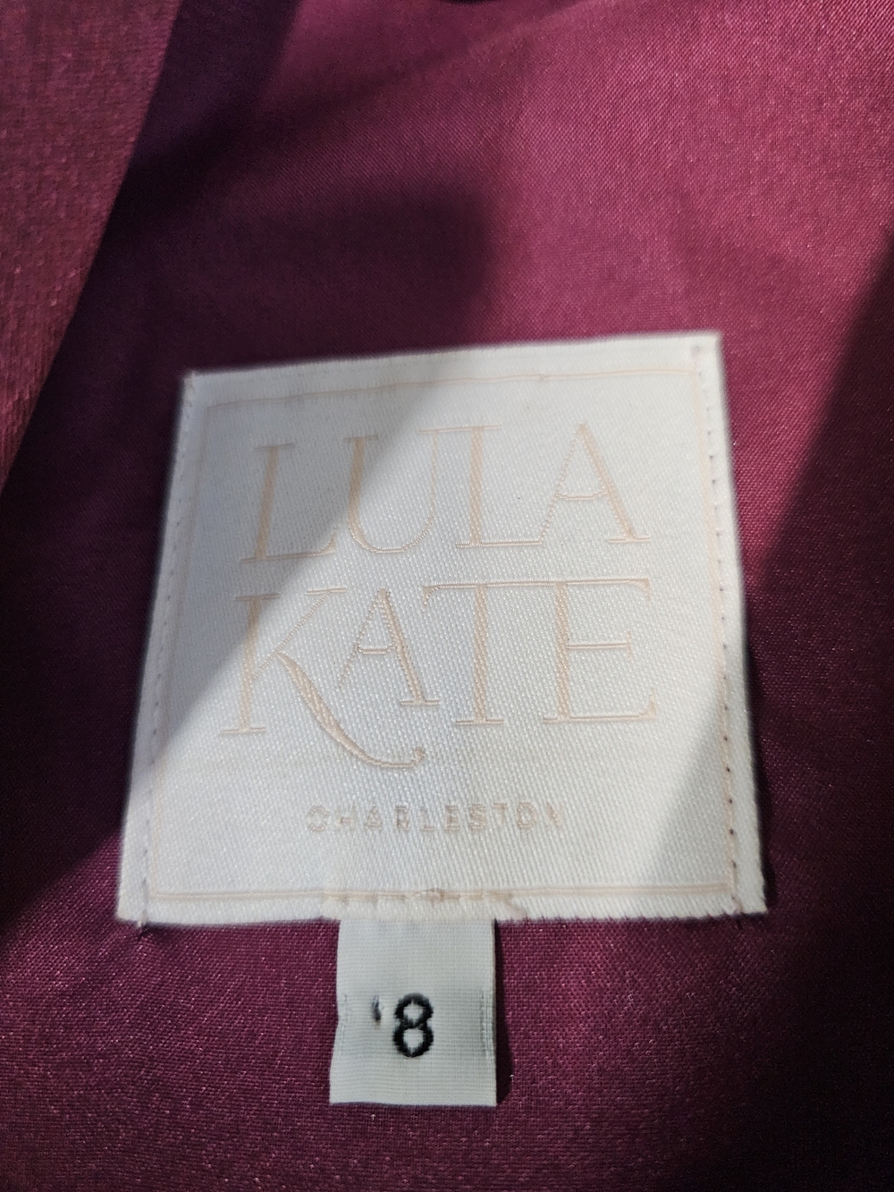 Lula Kate Charleston One-Shoulder Burgundy Evening Gown. - Picture 7 of 7